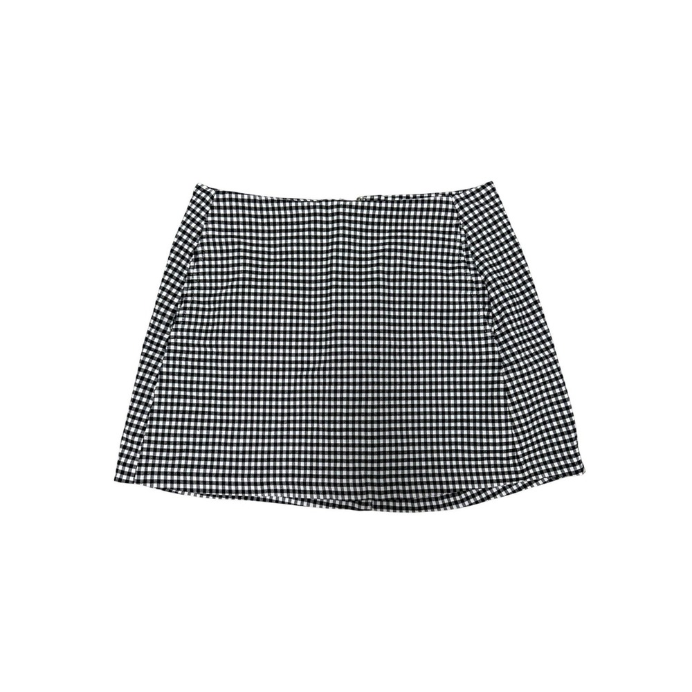 Urban Outfitters Black White Gingham Plaid Mini Skirt A-Line Size Small S P